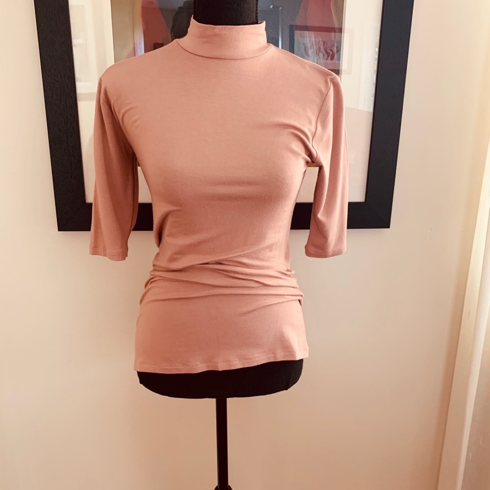 Marcellamoda mock turtleneck small  nude.